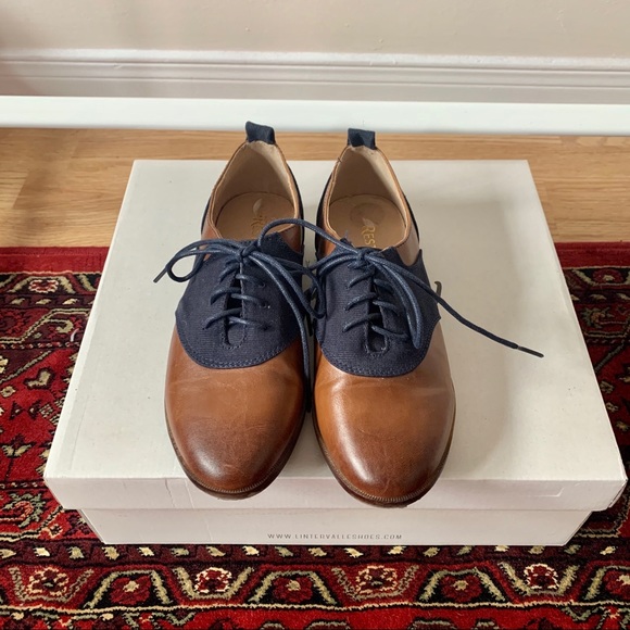 Blue and Brown Oxford-Style Shoes | worn ONCE! - Picture 2 of 5